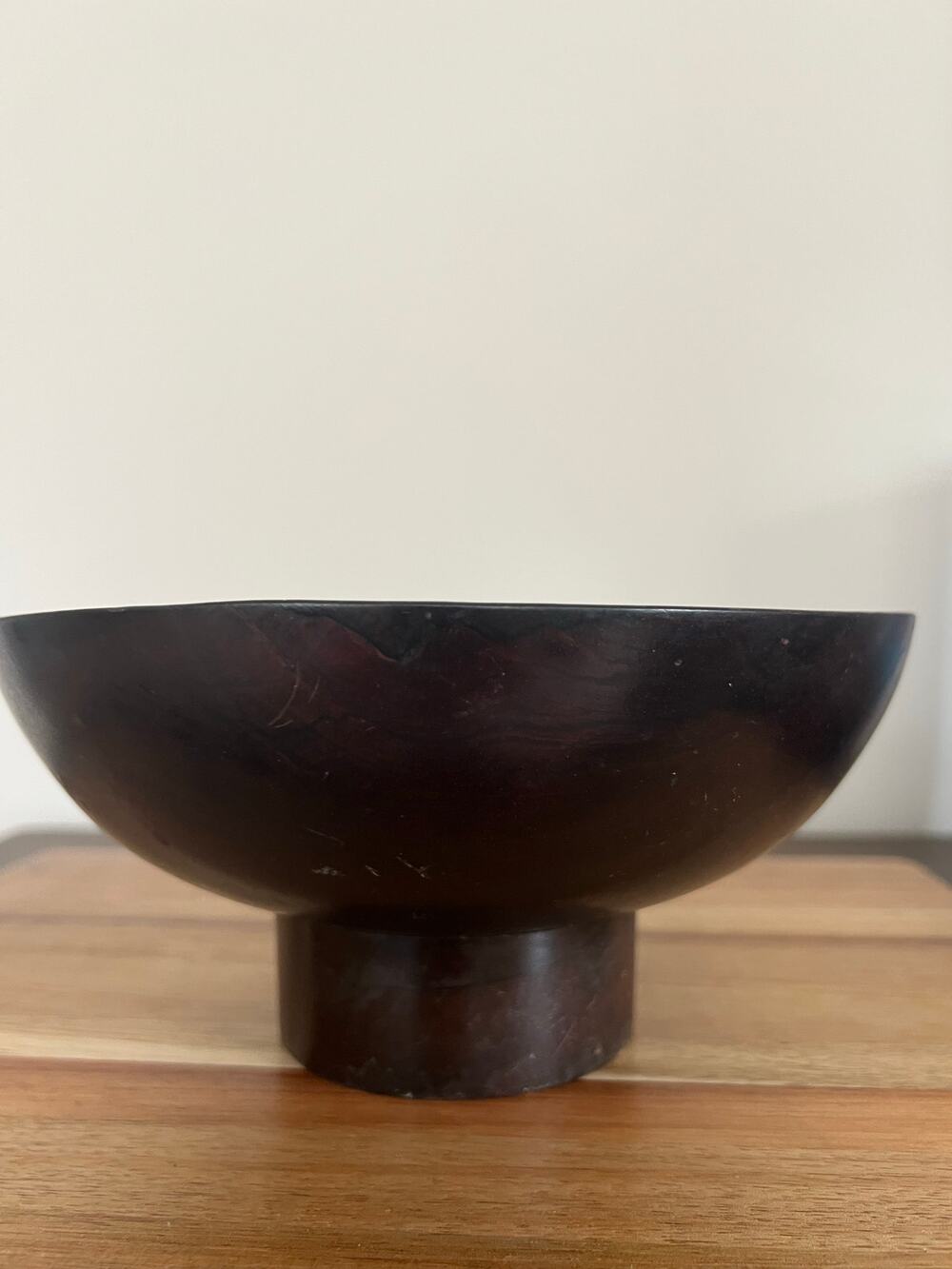 Vintage John May Hand Turned Teak Bowl Signed Jackson NH JL